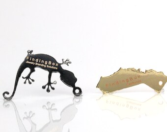 Free Shape, Free Finished Color, Custom Jewelry Tag, Laser Engraved Logo, Pkg of 100 PCS, F0SX.P100.C