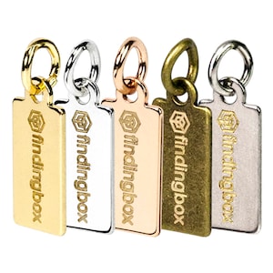 Custom Metal Tags, 11.5x6mm Custom Logo Mechanical Engraved Rectangle Tag, Brass Based Tag, 23 Gauge, F0LA.ME DBF