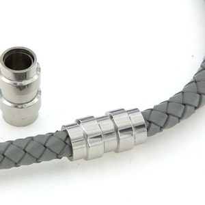 Stainless Steel Magnetic Clasps for 4mm, 5mm, 6mm Leather Cord, End Cap, Pkg of 1 Sets, F0LV.SI06.S01 KCC