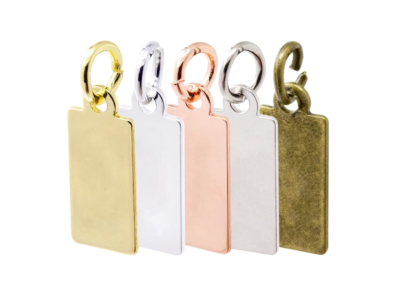 11.5x6mm Brass Based Blank Jewelry Tag for Logo Stamping Etsy