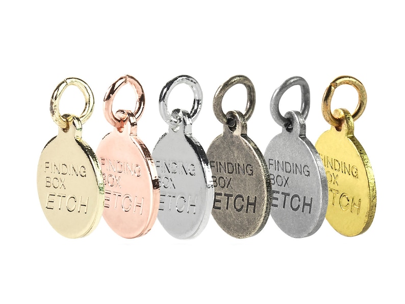 Custom Metal Jewelry Tag Logo Etched on Round Disc Tags | Etsy