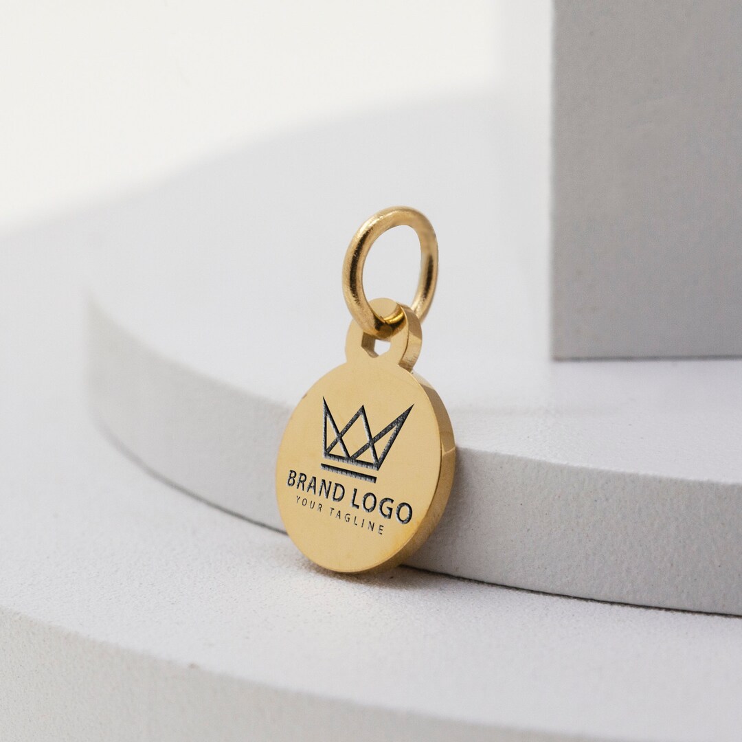 Custom Jewelry Tags 8mm Round Personalized Laser Engraved Logo Tags