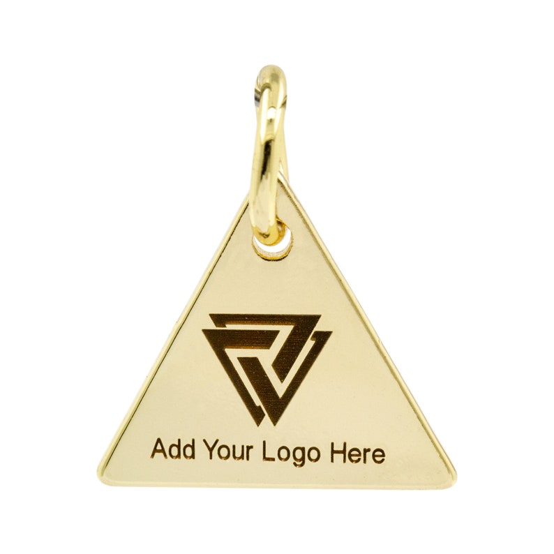 15x15mm Triangle Metal Jewelry Tag Custom Logo Laser Engraved Etsy