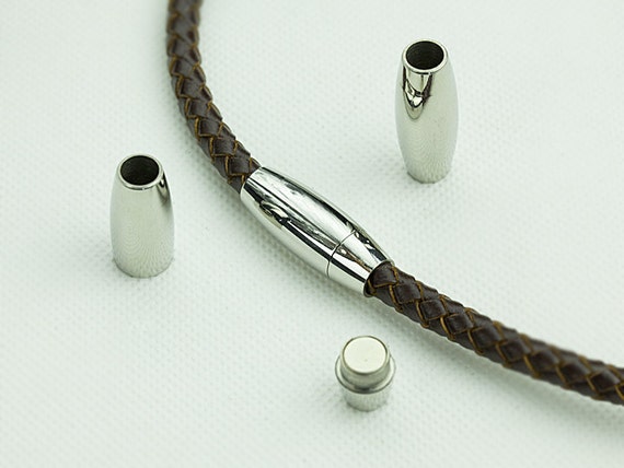 Silver Plated Stainless Steel Magnetic Clasps for 6mm Leather Cord