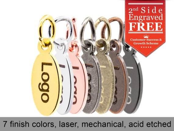 Custom Jewelry Tags, Mini Oval Jewelry Tag, Laser Engraved Brass Tags,  9x4.2mm, F1HJ 