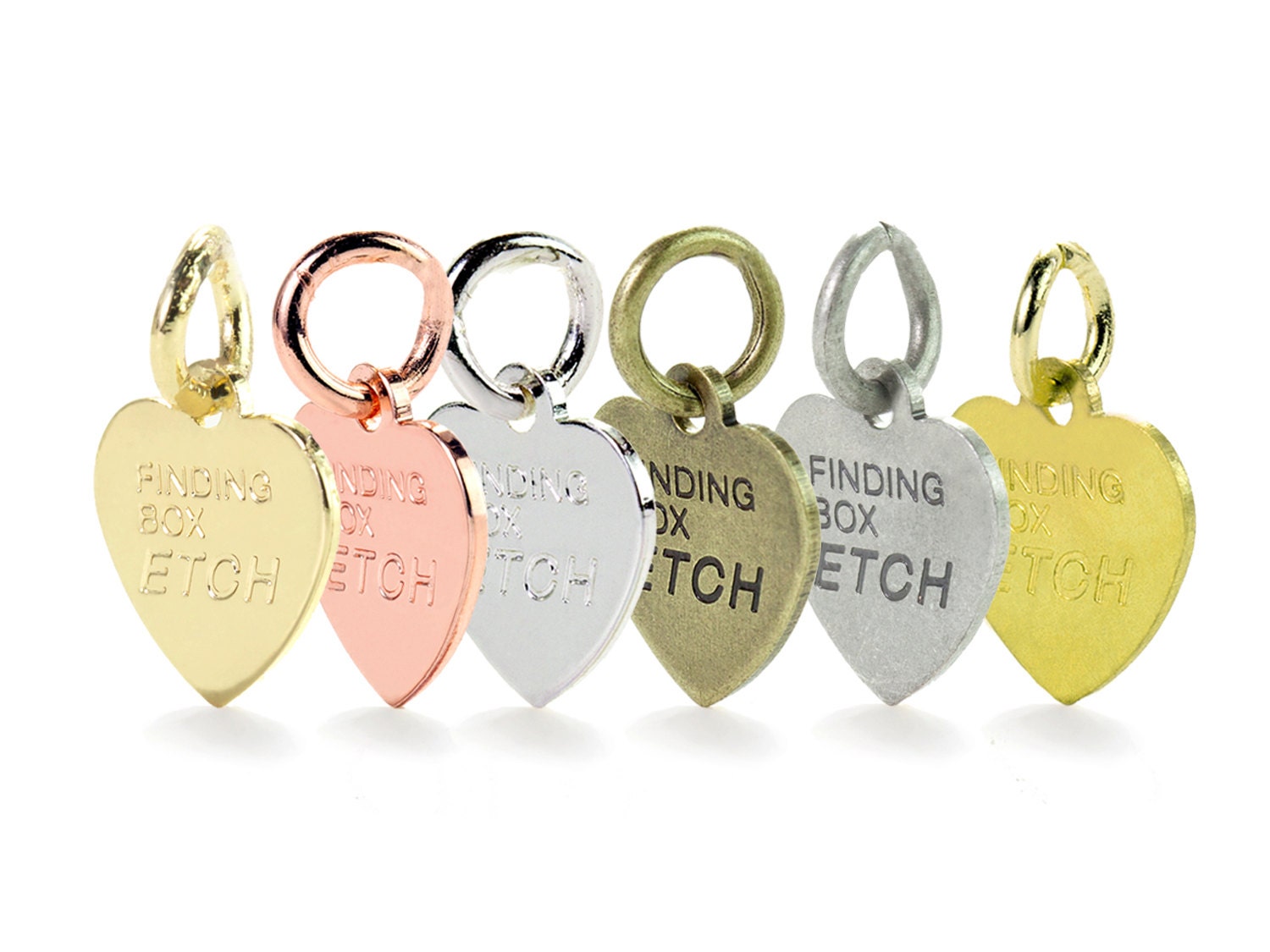 Custom Logo Etched Metal Jewelry Tag Heart Shape Tags Brass Etsy
