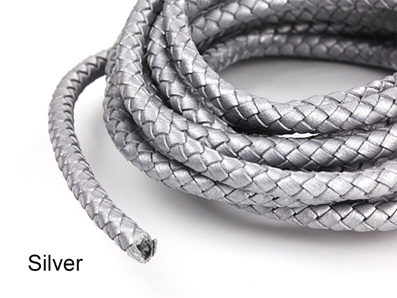 6mm Braided Leather Cord Round Genuine Leather Cord for - Etsy