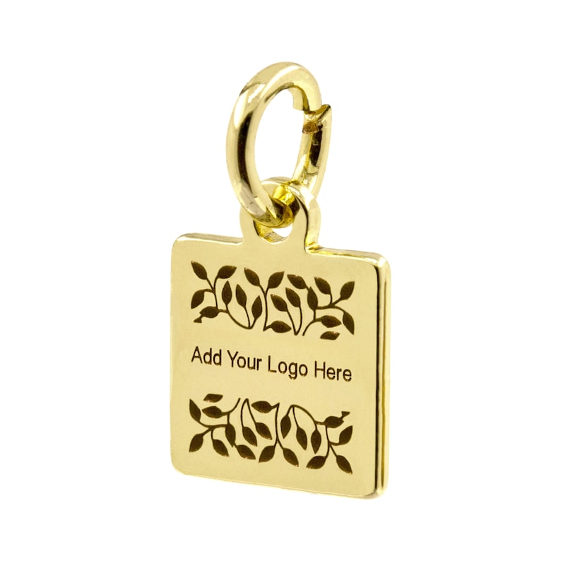 9x11mm Square Metal Jewelry Tag Custom Logo Laser Engraved Etsy