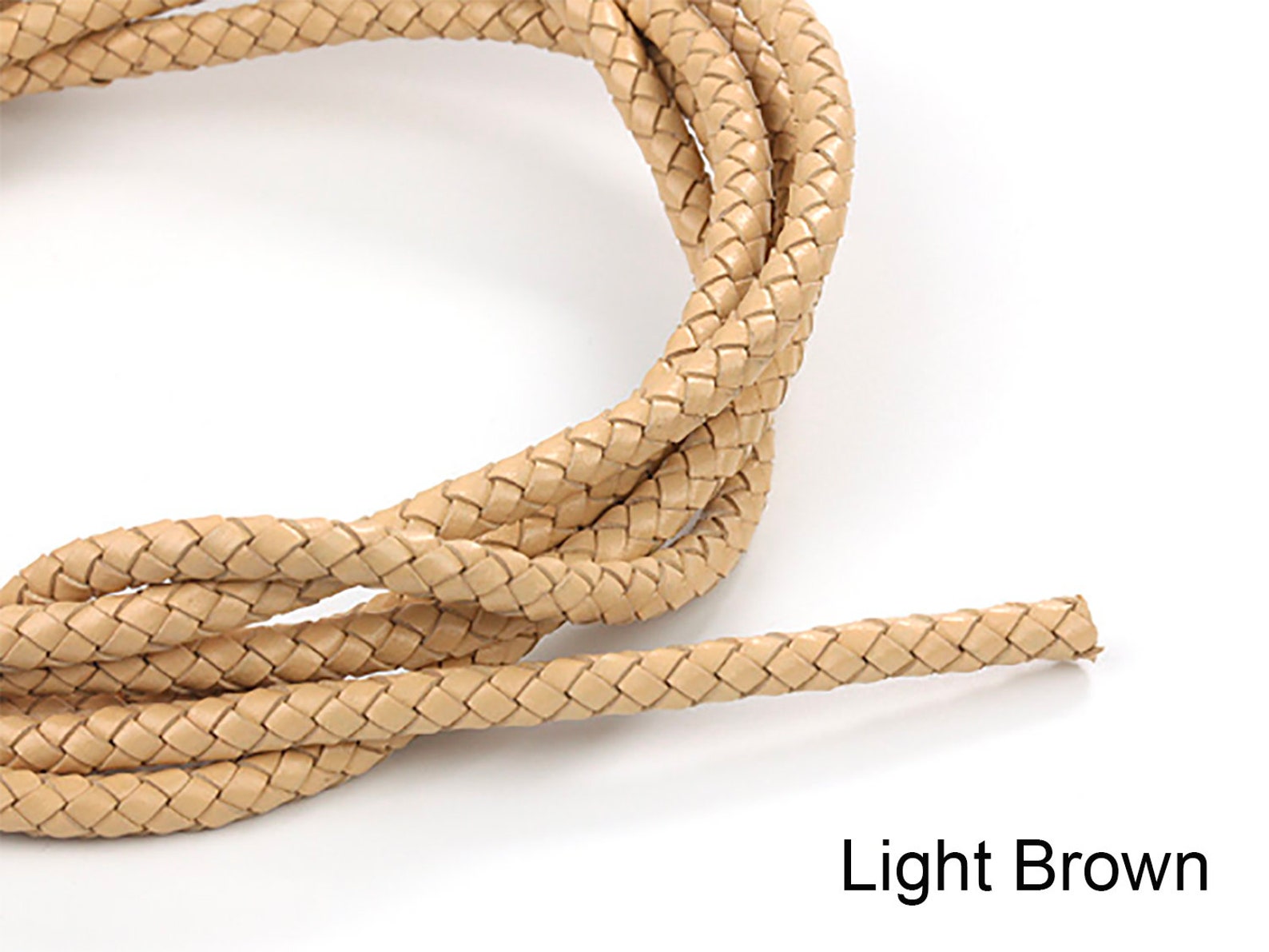 6mm Braided Leather Cord Round Genuine Leather Cord for - Etsy
