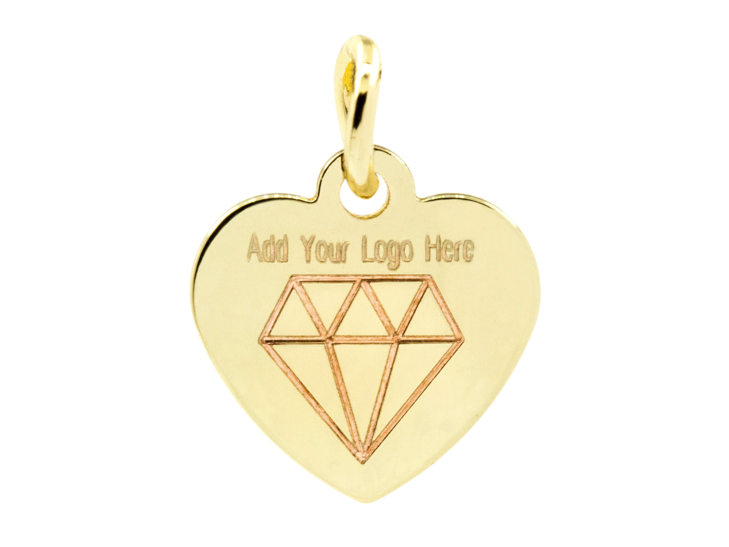 Mechanical Engraved Metal Jewelry Tag Custom Logo Tag Heart Etsy