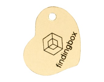Custom Texts or LOGO Engraved on 14K Gold Filled Heart Tags for Jewelry, Size 10x8mm, Support Laser and Mechanical Engraving, F1IX.GF
