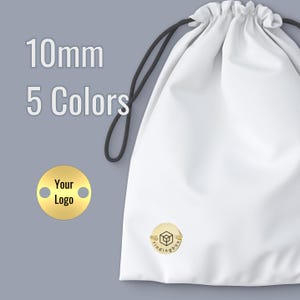 Custom Metal Tags for Sewing, 10mm, Laser Engraved Logo Tags, Brass Based, 100 Pcs, F0RJ