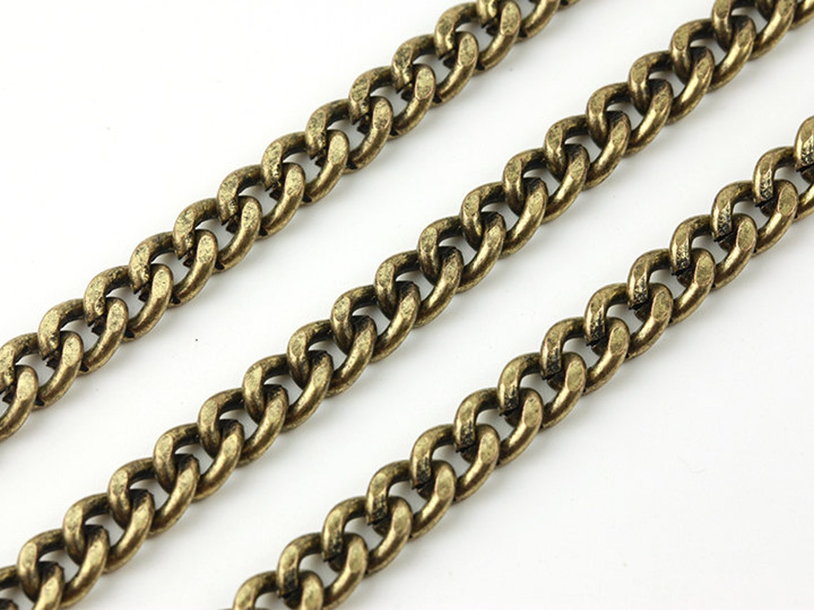 Iron Twisted Curb Chain 9x7mm Open Link Chain Thread Dia. Etsy