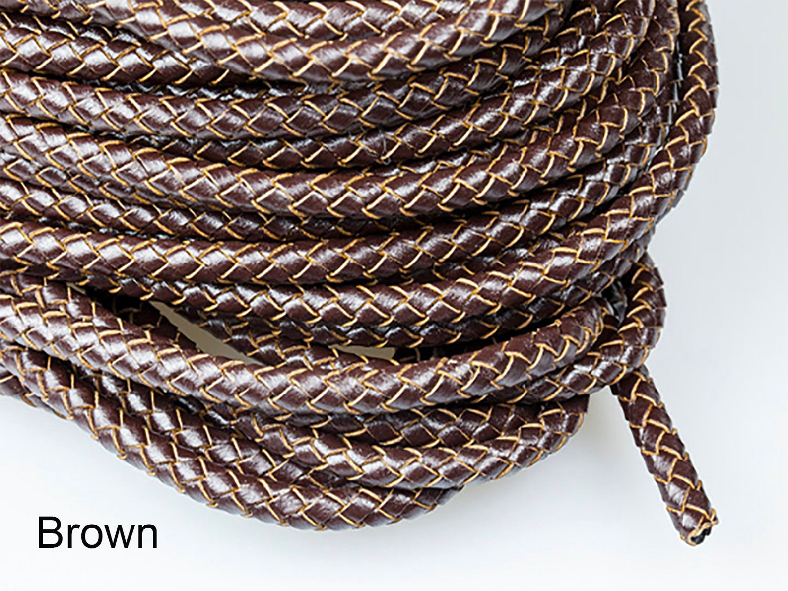 6mm Braided Leather Cord Round Genuine Leather Cord for - Etsy