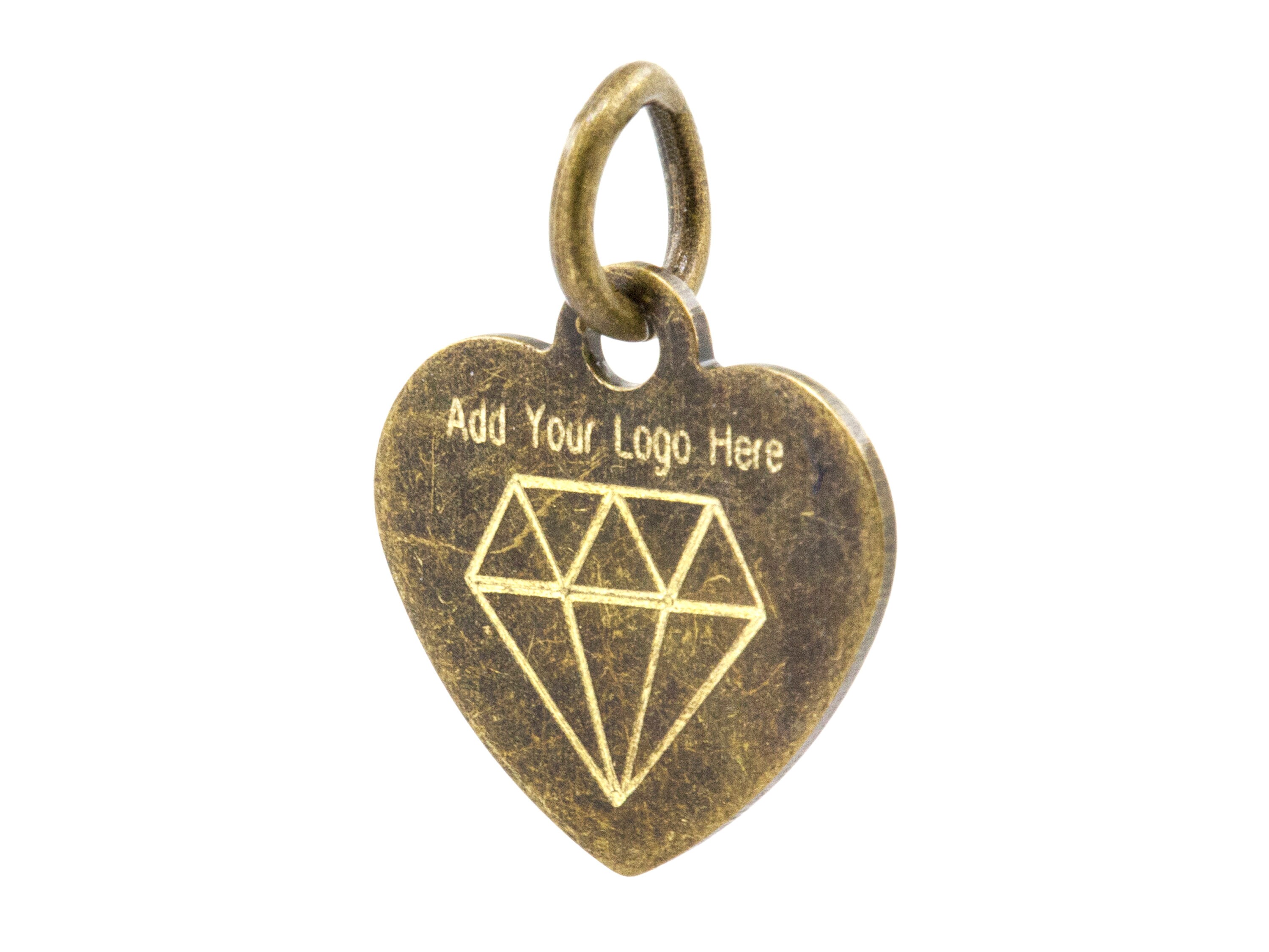 Mechanical Engraved Metal Jewelry Tag Custom Logo Tag Heart Etsy