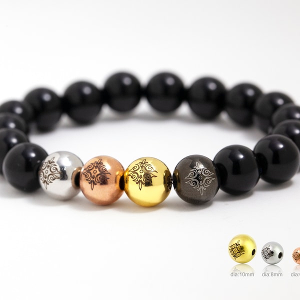 Custom Beads Laser Engraved with Brand Name, Initials or Logo, Brass or Stainless Steel Beads, Personalized Beads, 20 pcs, B0US.P20 DBF