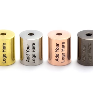 Custom Logo Laser Engraved on Cylinder Beads, Stainless Steel Column Beads, 6x8mm/8x10mm/10x12mm, Hole in 2mm, 20 pcs, B1H4.P20.C DBF