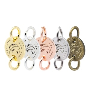 10mm Custom Jewelry Tag, Custom Connectors, Laser Engraved Logo on Round Disc Tags Sequins, Pkg of 50/100 PCS, F0RJ.C DBF
