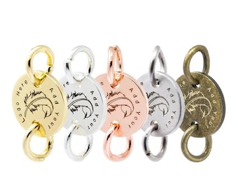Médaillon pour bijoux personnalisé 10 mm, Connecteurs personnalisés, Logo gravé au laser sur un disque rond, Paillettes, Paquet de 50/100 PCS, F0RJ.C DBF