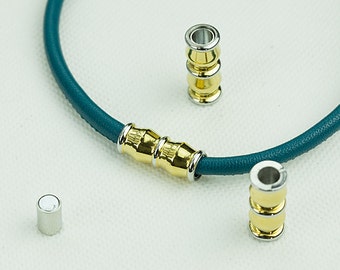 Gold Stainless Steel Magnetic Clasps for 5mm Leather Cord, End Cap, Pkg of 1 Sets, F0IG.GO01.S01 KCC