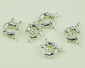 Silver Spring Clasps, 13mm Clasp Wheel, Silver Plated over Brass, Pkg of 5 pcs, F0IP.SI06.P05 KCC