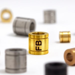 Custom Logo Laser Engraved on Tube Beads, Stainless Steel Large Hole Beads, 6x6/8x8/10x10mm, Hole in 3/4/6mm, 20 pcs, B1H3.P20.C DBF