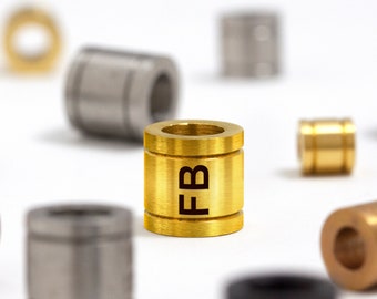 Custom Logo Laser Engraved on Tube Beads, Stainless Steel Large Hole Beads, 6x6/8x8/10x10mm, Hole in 3/4/6mm, 20 pcs, B1H3.P20.C DBF