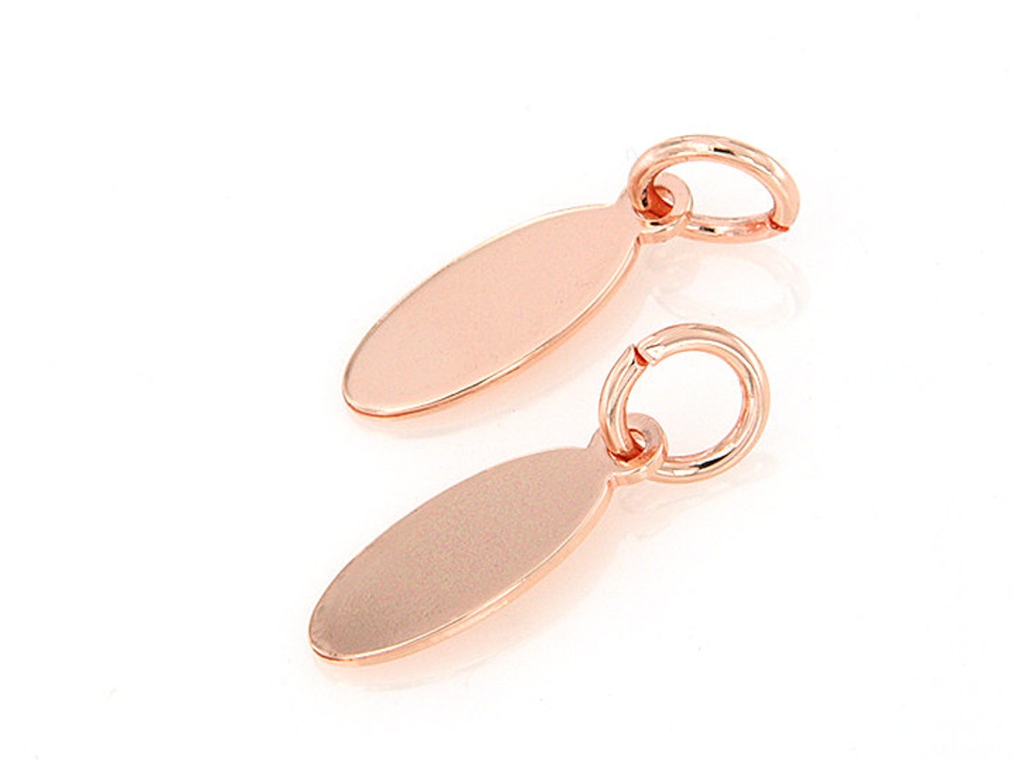 Rose Gold Plated Stamping Blank Jewelry Tag Larger Oval Blank Etsy