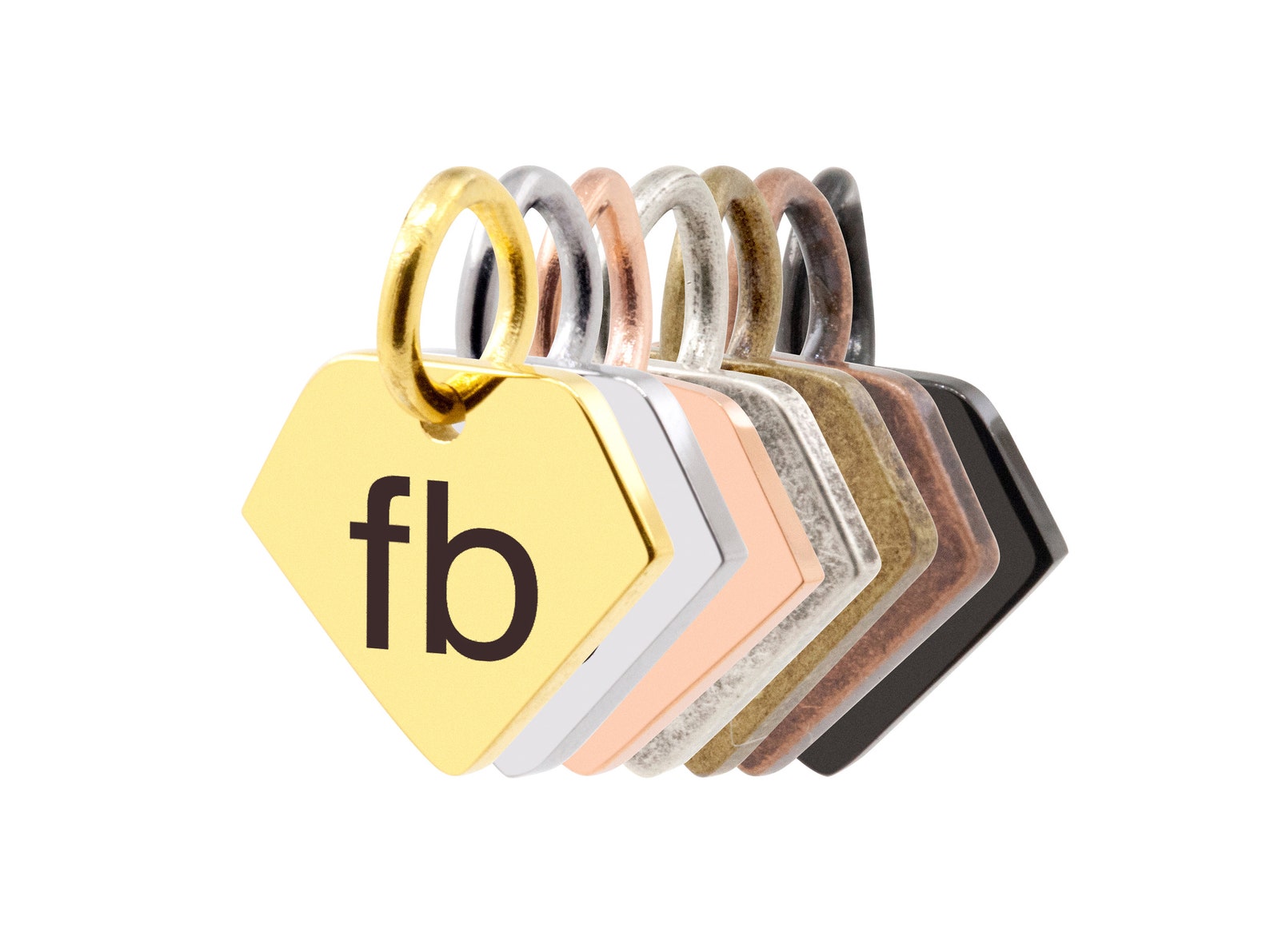 Diamond Shape Stainless Steel Jewelry Tag, Custom Logo Laser Engraved ...