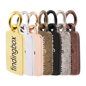 Rectangular Stainless Steel Jewelry Tag, Custom Logo Laser Engraved Metal Hanging Tag, High Quality Polished, 11.5x6mm, F0LA.ST