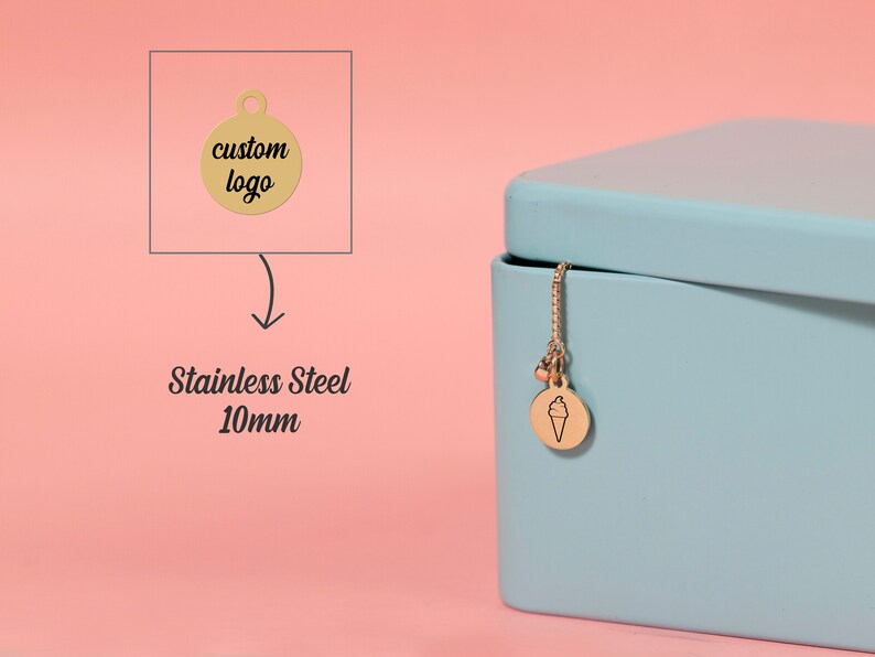 Custom Metal Jewelry Tag Laser Engraved Business Logo and Etsy Canada