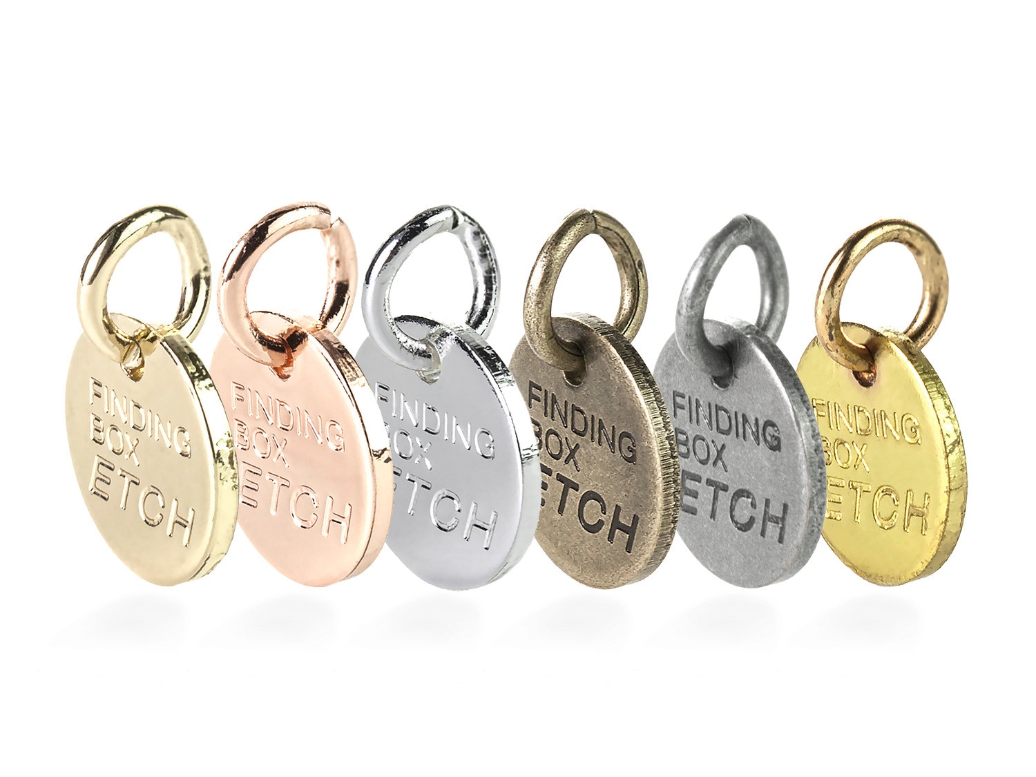 Custom Metal Jewelry Tag Logo Etched on Round Disc Tags Dia. Etsy