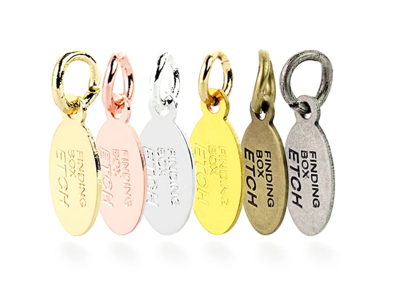 Custom Logo Etched on Oval Jewelry Tag Metal Jewelry Tags Etsy