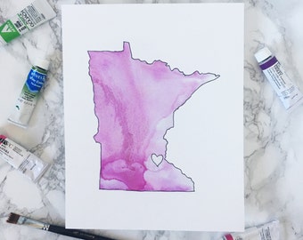 SALE! Minnesota in Pink - Print