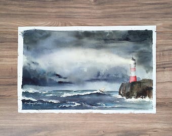 Port in the Storm - Original Watercolor Painting