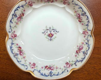 6 Haviland Garland Sauce Bowls Floral French Porcelain Gold Trim Blue Pink Bowl Set