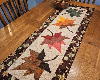 Quilted Autumn Leaves Table Runner