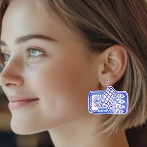 Blue Italian Sardine Can Amalfi Earrings, Fish Lover, Seafood Gift, Fun Earrings, Novelty Earrings, Summer Earrings, Ocean Lover