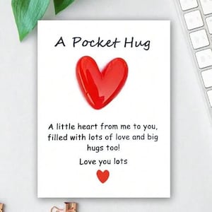 Abbraccio tascabile a forma di cuore di San Valentino, per inviare un abbraccio, regalo per pensare a te, regalo per l'ansia, regalo per la guarigione, pensieri di guarigione, regalo per un intervento chirurgico
