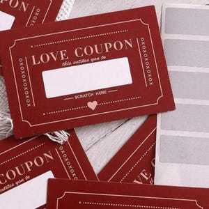 10 coupons d'amour rouges à gratter, Saint-Valentin, anniversaire créatif, mariage, anniversaire, Fête des mères, cadeau surprise, remise des diplômes