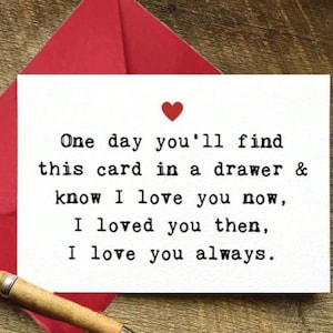 Un jour, vous trouverez cette carte dans un tiroir Carte d'anniversaire de Saint-Valentin, carte Je t'aime, carte d'anniversaire, carte de petit ami drôle
