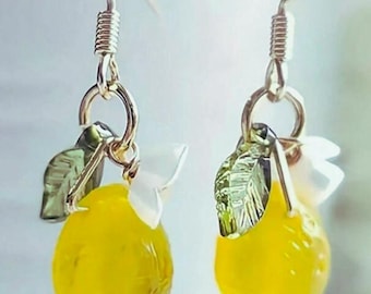Simple Lemon Earrings, Short Lemon Drop Earrings, Food Earrings, Fruit Earrings, Funny Cute Statement Earrings, Birthday Gift for Her