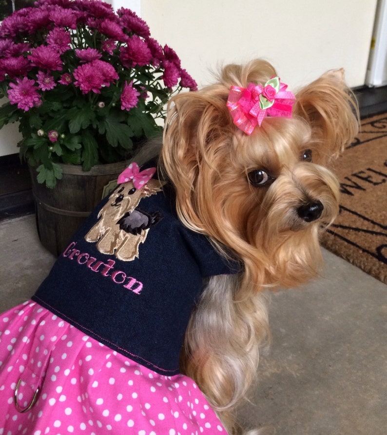 Personalized Yorkie Harness Dress Etsy