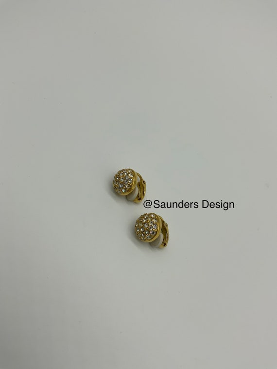 Swarovski crystal vintage Clip On Earrings - image 3