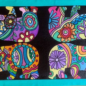 Hand painted Floor Cloth