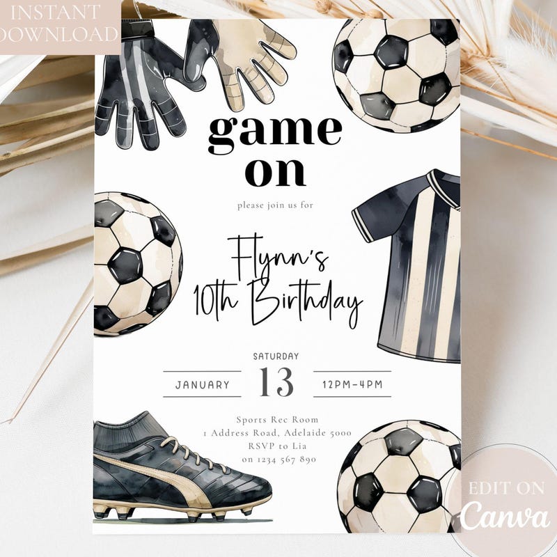 6 7 Soccer Invitation Etsy