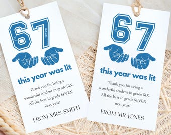 67 Student Gift Tags: Editable End of Year Gift for Students Printable Tags, Canva Template, Instant Download, Teacher Gift