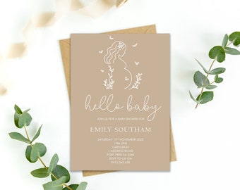 Boho Baby Shower Invitation. Baby Shower Invitation.  Modern Baby Shower Invitation. Neutral Baby Shower. Baby Shower Invite. Baby Shower.