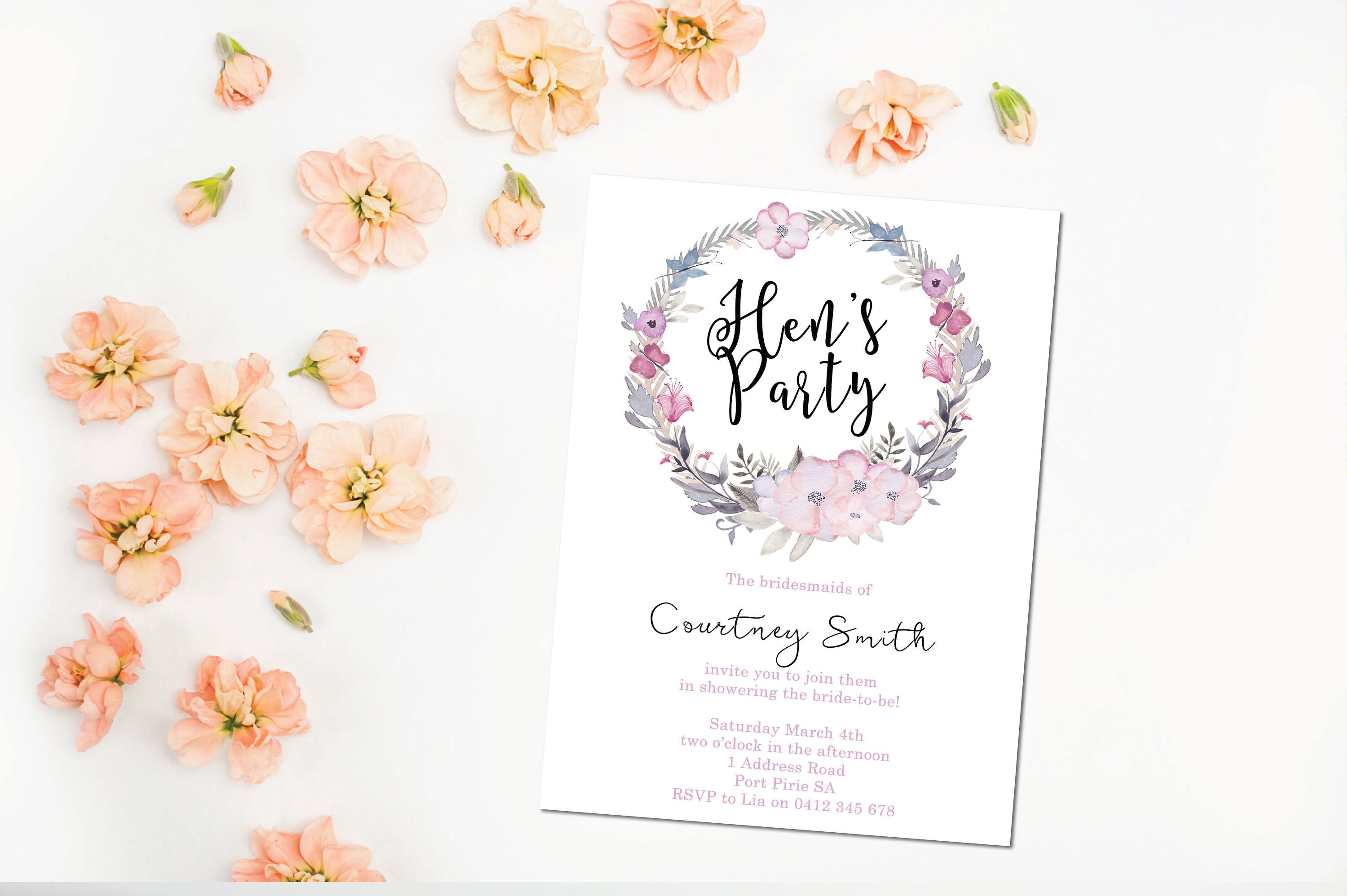 Bridal Shower Invitation. Hens Party. Bachelorette Party. Etsy