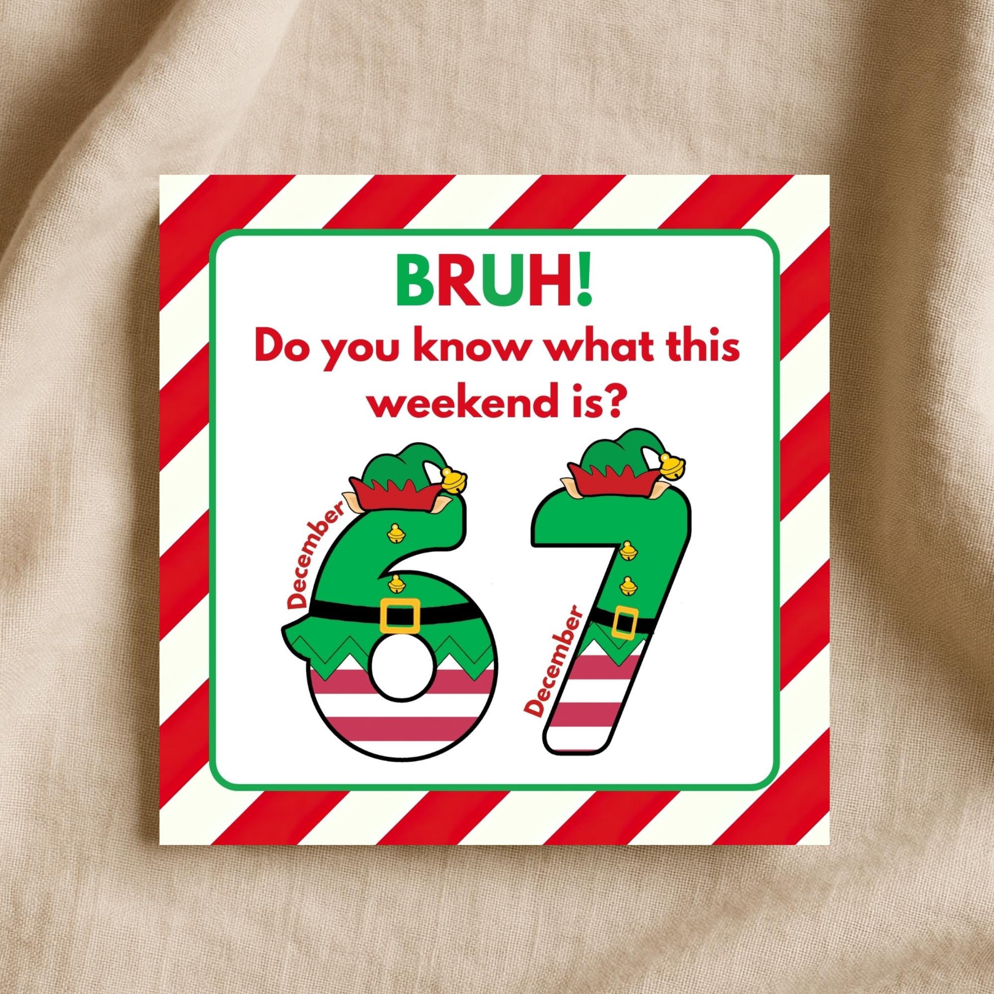 6 7 Elf Prop Printable, Funny December 6th 7th Elf Note, Christmas Elf ...